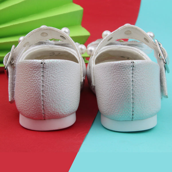 Synthetic Leather Ballerinas/Belly Sandal/Booties for Girls (White)-BT4849