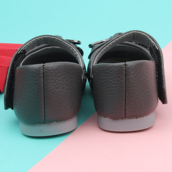 Synthetic Leather Ballerinas/Belly Sandal/Booties for Girls (Grey)-BT4858