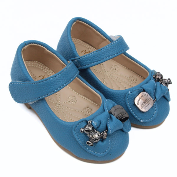 Synthetic Leather Ballerinas/Belly Sandal/Booties for Girls (Blue)-BT4861