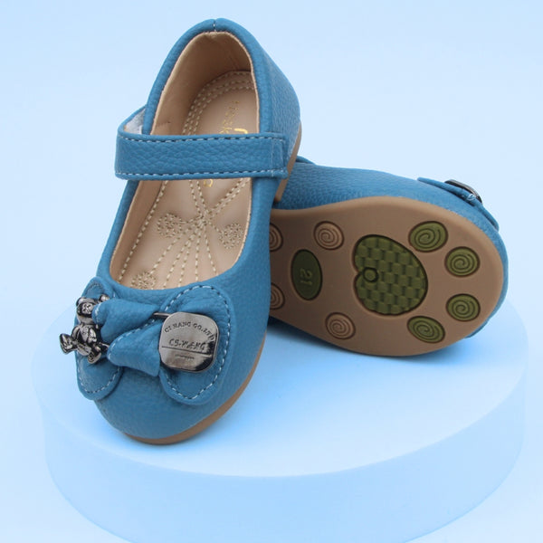 Synthetic Leather Ballerinas/Belly Sandal/Booties for Girls (Blue)-BT4861
