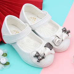 Synthetic Leather Ballerinas/Belly Sandal/Booties for Girls (White)-BT4864