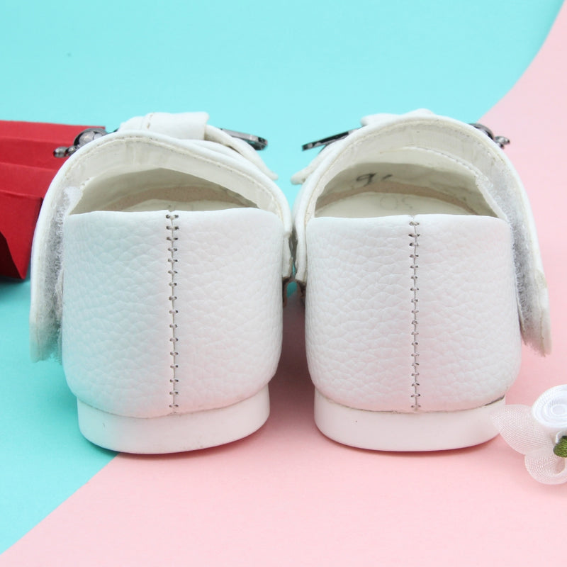Synthetic Leather Ballerinas/Belly Sandal/Booties for Girls (White)-BT4864