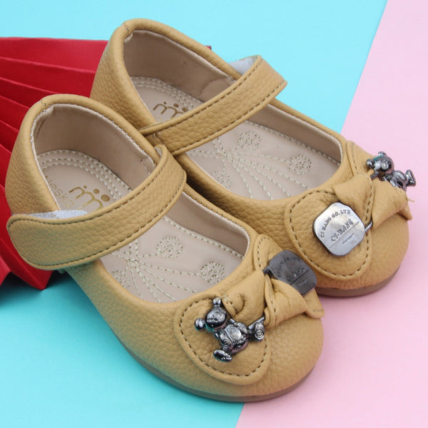 Synthetic Leather Ballerinas/Belly Sandal/Booties for Girls (Brown)-BT4867