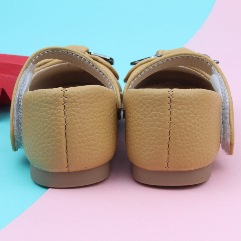 Synthetic Leather Ballerinas/Belly Sandal/Booties for Girls (Brown)-BT4867