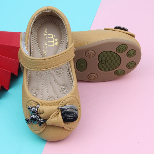 Synthetic Leather Ballerinas/Belly Sandal/Booties for Girls (Brown)-BT4867