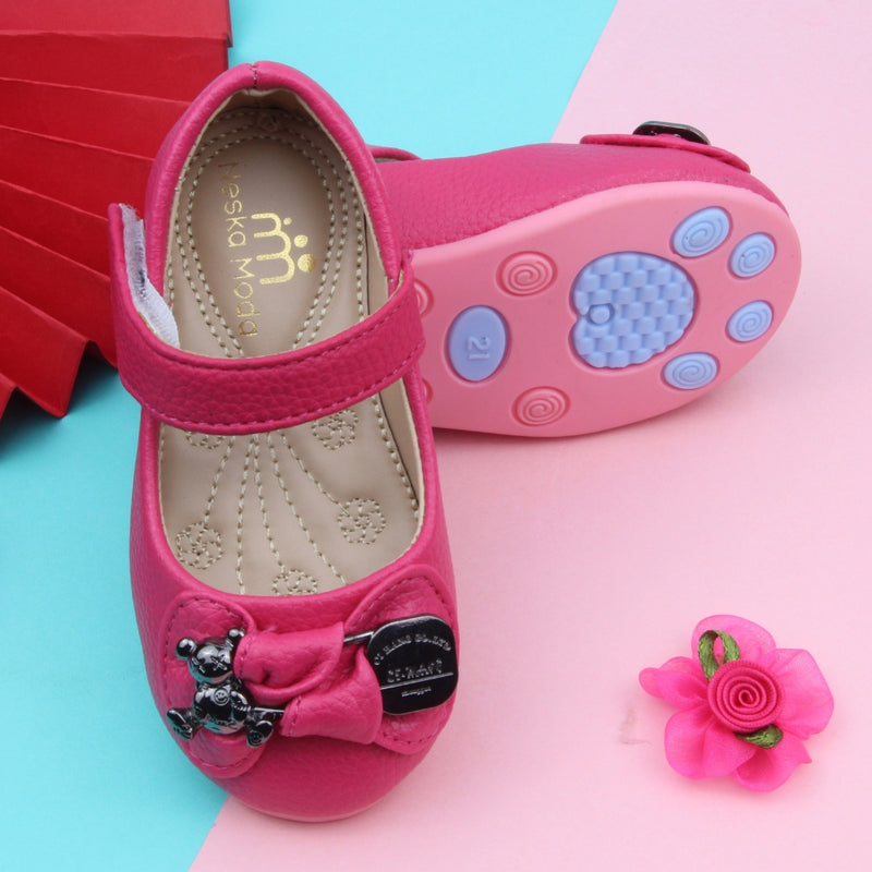 Synthetic Leather Ballerinas/Belly Sandal/Booties for Girls (Pink)-BT4870