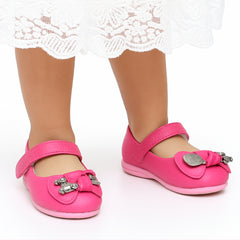 Synthetic Leather Ballerinas/Belly Sandal/Booties for Girls (Pink)-BT4870
