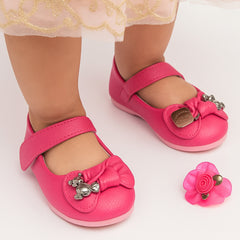 Synthetic Leather Ballerinas/Belly Sandal/Booties for Girls (Pink)-BT4870