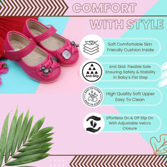 Synthetic Leather Ballerinas/Belly Sandal/Booties for Girls (Pink)-BT4870