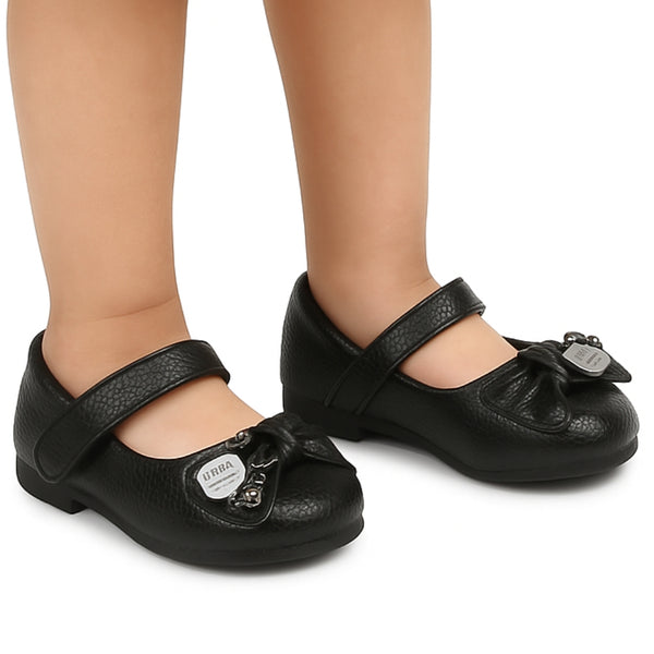 Synthetic Leather Ballerinas/Belly Sandal/Booties for Girls (Black)-BT4876