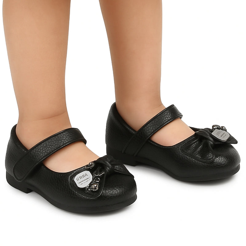 Synthetic Leather Ballerinas/Belly Sandal/Booties for Girls (Black)-BT4876