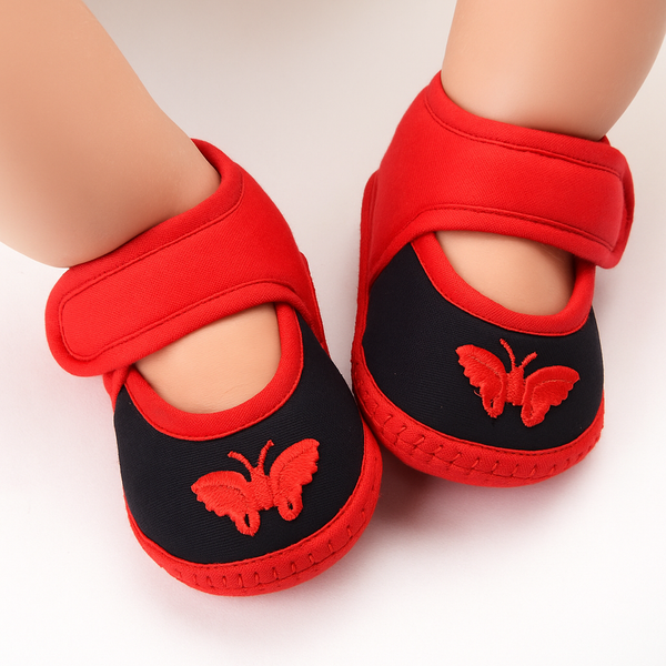 6 To 12 Months Baby Girls Velcro Cotton Shoe/Booties (White)-BT4879