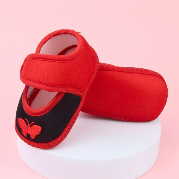 6 To 12 Months Baby Girls Velcro Cotton Shoe/Booties (White)-BT4879