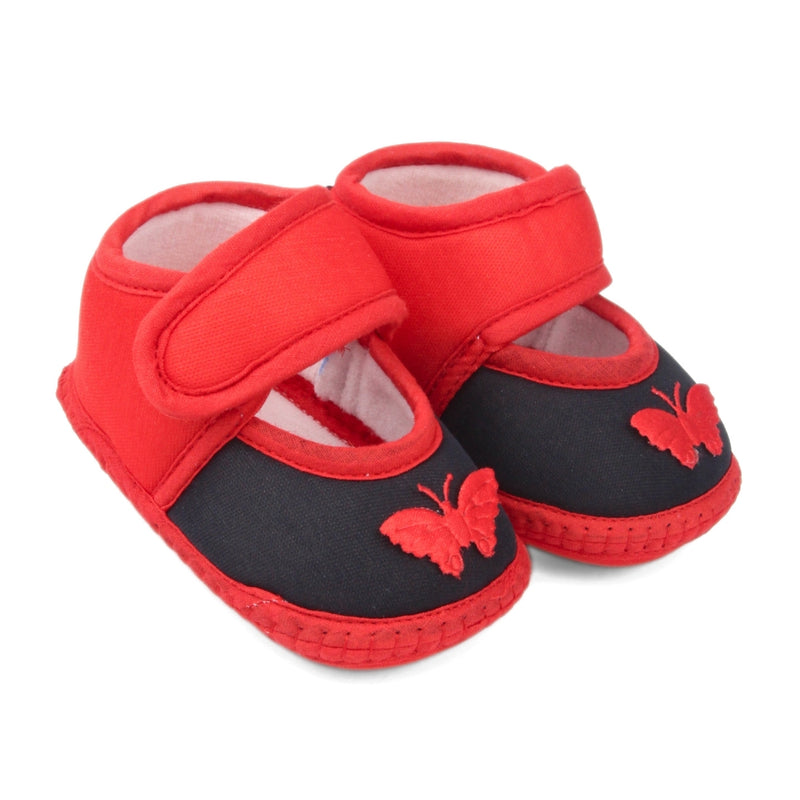 6 To 12 Months Baby Girls Velcro Cotton Shoe/Booties (White)-BT4879