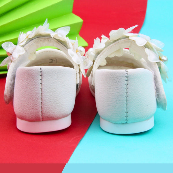 Synthetic Leather Ballerinas/Belly Sandal/Booties for Girls (White)-BT4882