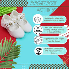 Synthetic Leather Ballerinas/Belly Sandal/Booties for Girls (White)-BT4882