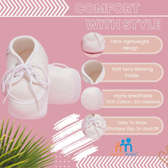 0 To 6 Months Pack Of 1 Baby Boys & Baby Girls Cotton Kids Shoe/Booties (White)-BT4885