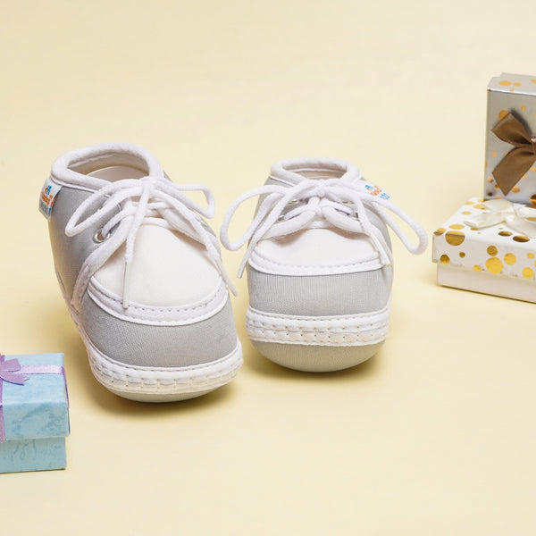 0 To 6 Months Pack Of 1 Baby Boys & Baby Girls Cotton Kids Shoe/Booties (Grey)-BT4886