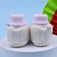 6 To 12 Months Pack Of 1 Baby Girls Cotton Shoe/Booties (White)-BT4897