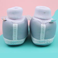 6 To 12 Months Pack Of 1 Baby Girls Cotton Shoe/Booties (Grey)-BT4898