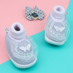 0 To 6 Months Pack Of 1 Baby Girls Cotton Shoe/Booties (Grey)-BT4900