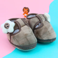 6 To 12 Months Pack Of 1 Baby Boys & Baby Girls Velvet Kids Shoe/Booties (Brown)-BT4901