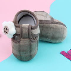 6 To 12 Months Pack Of 1 Baby Boys & Baby Girls Velvet Kids Shoe/Booties (Brown)-BT4901