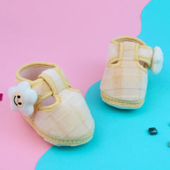 6 To 12 Months Pack Of 1 Baby Boys & Baby Girls Velvet Kids Shoe/Booties (Cream)-BT4902
