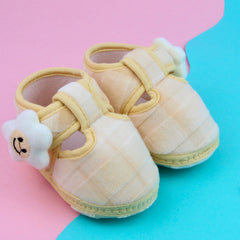 6 To 12 Months Pack Of 1 Baby Boys & Baby Girls Velvet Kids Shoe/Booties (Cream)-BT4902