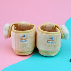 6 To 12 Months Pack Of 1 Baby Boys & Baby Girls Velvet Kids Shoe/Booties (Cream)-BT4902