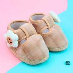 6 To 12 Months Pack Of 1 Baby Boys & Baby Girls Velvet Kids Shoe/Booties (Brown)-BT4903