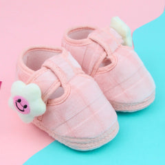 6 To 12 Months Pack Of 1 Baby Boys & Baby Girls Velvet Booties (Baby Pink)-BT4904