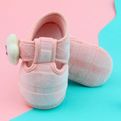 6 To 12 Months Pack Of 1 Baby Boys & Baby Girls Velvet Booties (Baby Pink)-BT4904