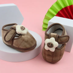 6 To 12 Months Pack Of 1 Baby Boys & Baby Girls Velvet Kids Shoe/Booties (Brown)-BT4905