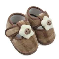 6 To 12 Months Pack Of 1 Baby Boys & Baby Girls Velvet Kids Shoe/Booties (Brown)-BT4905