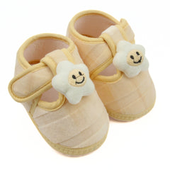 6 To 12 Months Pack Of 1 Baby Boys & Baby Girls Velvet Kids Shoe/Booties (Cream)-BT4906