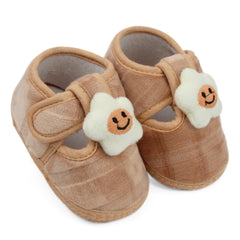 6 To 12 Months Pack Of 1 Baby Boys & Baby Girls Velvet Kids Shoe/Booties (Brown)-BT4907