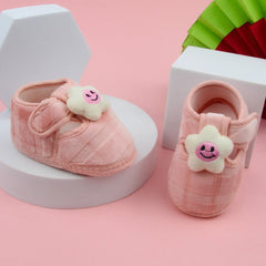 6 To 12 Months Pack Of 1 Baby Boys & Baby Girls Velvet Booties (Baby Pink)-BT4908