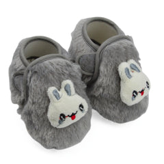 6 To 12 Months Pack Of 1 Baby Boys & Baby Girls Fur Kids Shoe/Booties (Grey)-BT4909