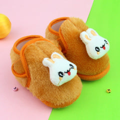 6 To 12 Months Pack Of 1 Baby Boys & Baby Girls Fur Kids Shoe/Booties (Orange)-BT4910