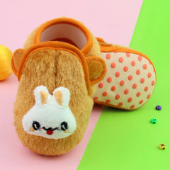 6 To 12 Months Pack Of 1 Baby Boys & Baby Girls Fur Kids Shoe/Booties (Orange)-BT4910