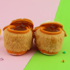 6 To 12 Months Pack Of 1 Baby Boys & Baby Girls Fur Kids Shoe/Booties (Orange)-BT4910