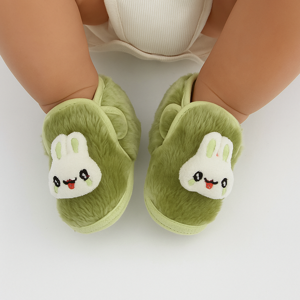 6 To 12 Months Pack Of 1 Baby Boys & Baby Girls Fur Kids Shoe/Booties (Green)-BT4911