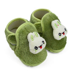 6 To 12 Months Pack Of 1 Baby Boys & Baby Girls Fur Kids Shoe/Booties (Green)-BT4911