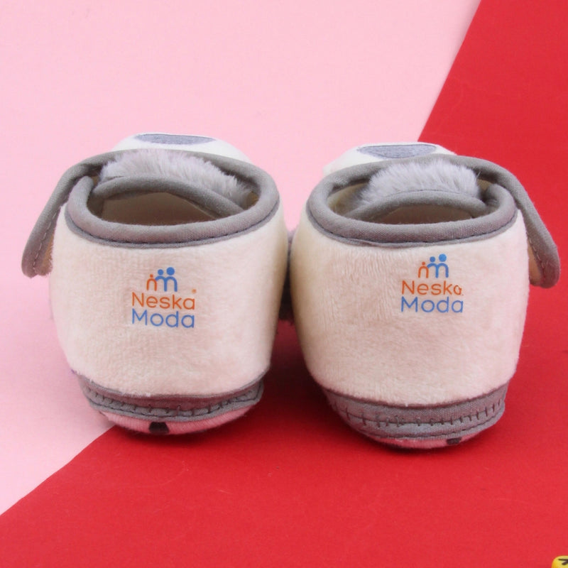 6 To 12 Months Pack Of 1 Baby Boys & Baby Girls Fur Kids Shoe/Booties (Grey)-BT4912