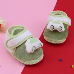 6 To 12 Months Pack Of 1 Baby Boys & Baby Girls Fur Kids Shoe/Booties (Green)-BT4914