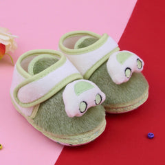 6 To 12 Months Pack Of 1 Baby Boys & Baby Girls Fur Kids Shoe/Booties (Green)-BT4914