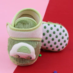 6 To 12 Months Pack Of 1 Baby Boys & Baby Girls Fur Kids Shoe/Booties (Green)-BT4914