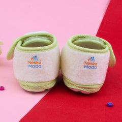 6 To 12 Months Pack Of 1 Baby Boys & Baby Girls Fur Kids Shoe/Booties (Green)-BT4914