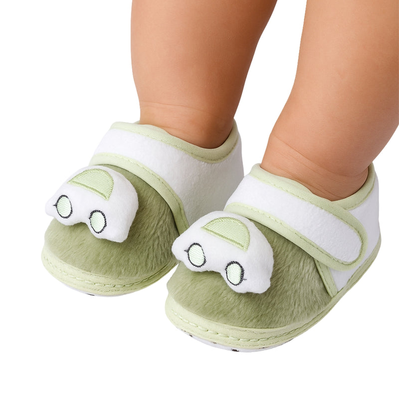 6 To 12 Months Pack Of 1 Baby Boys & Baby Girls Fur Kids Shoe/Booties (Green)-BT4914